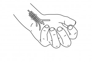 Illustration of hand showing where the carpel tunnel is situated in the wrist