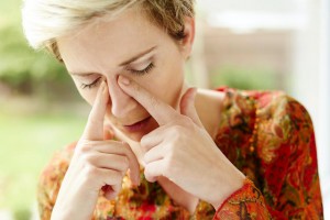 Girl with blocked sinuses
